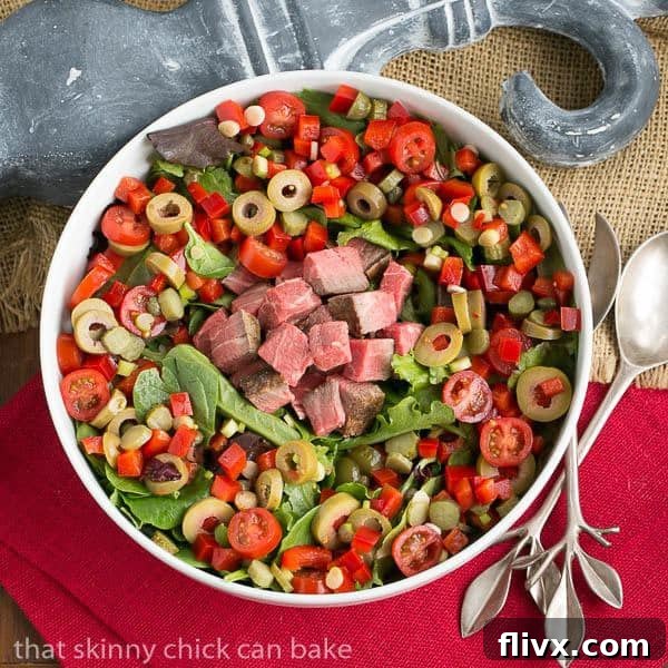 Next Day Beef Salad - Yesterday's roast beef plus whatever's in your fridge makes for a fabulous meal!