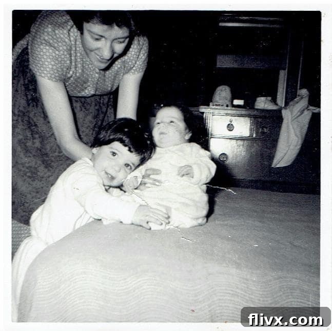 Mom with me and my sister, Katie