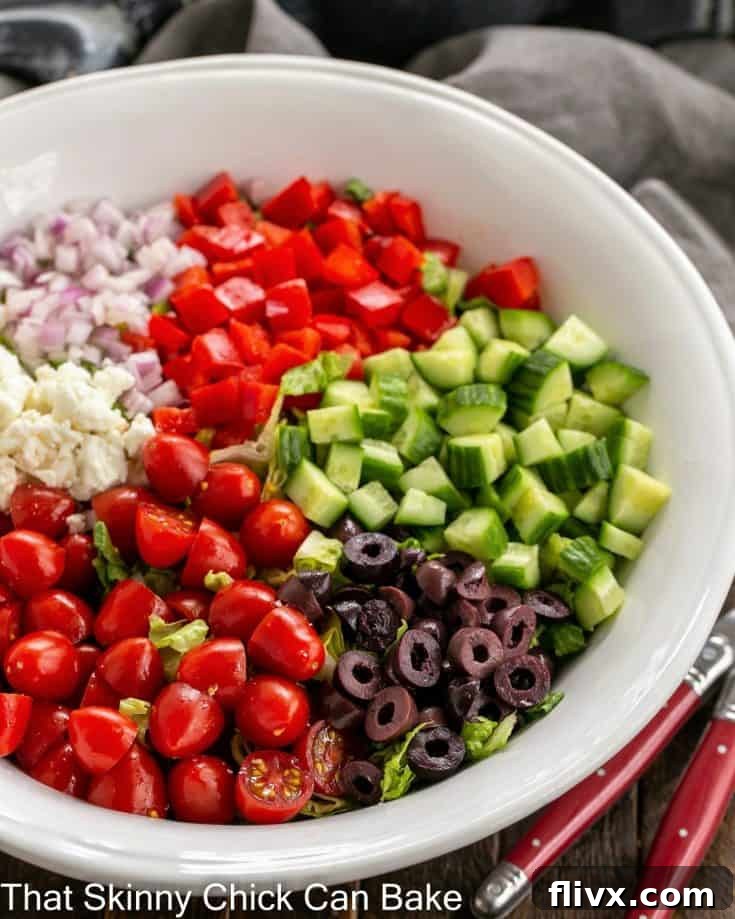 Mediterranean Chopped Salad in serving bowl