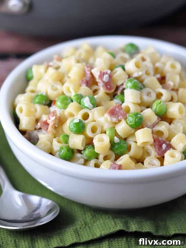 Bacon and Peas Pasta