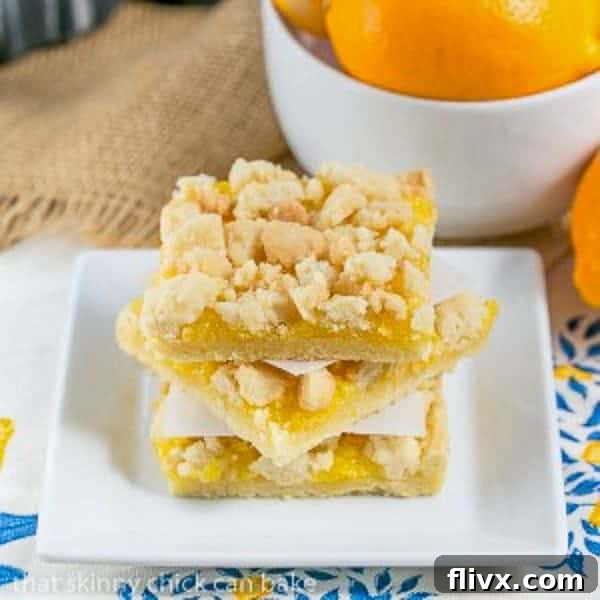 Meyer Lemon Streusel Bars - A scrumptious lemon bar with a sugar cookie crumble topping