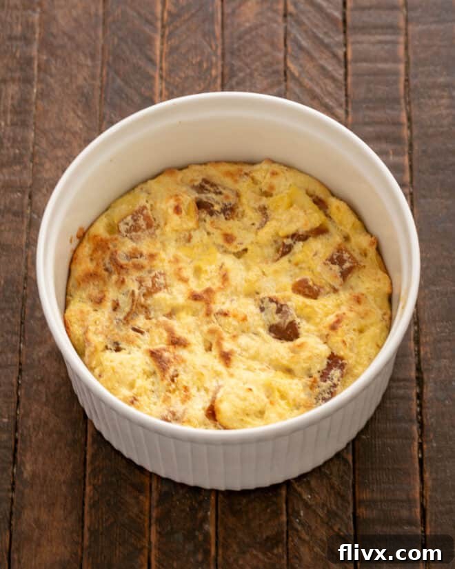 Baked cheese soufflé omelet fresh from the oven, golden and puffed.