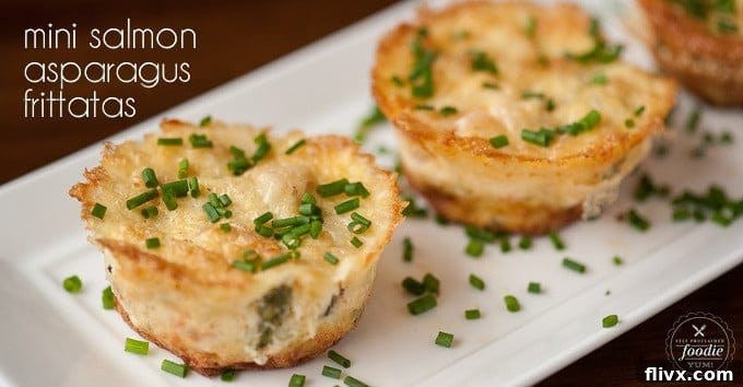 Mini Salmon Asparagus Frittatas