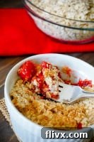 Individual Cherry Crisp for a romantic dessert.