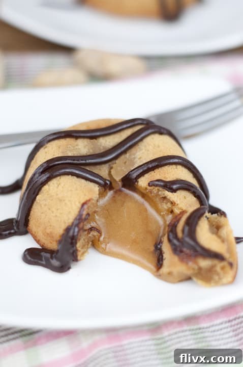 Irresistible Double Peanut Butter Molten Lava Cakes.