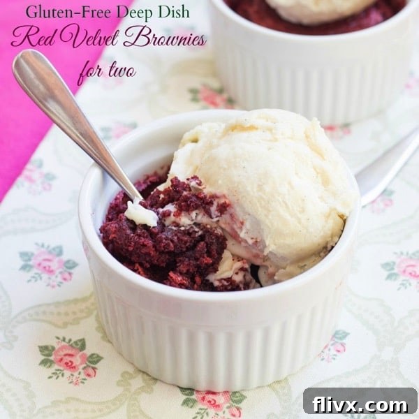 Gluten-Free Deep Dish Red Velvet Brownies for two.