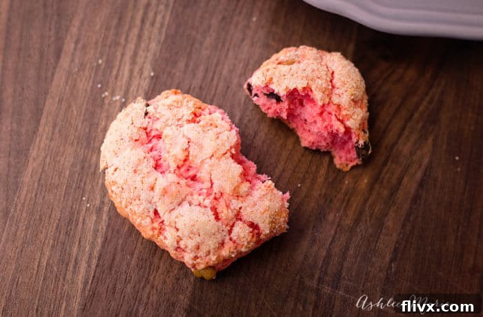 Heart-shaped Chocolate Peanut Butter Chunk Valentine's Scones.