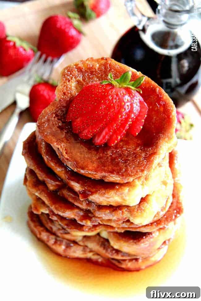 Overnight Creme Brulee French Toast, ideal for Valentine's breakfast.