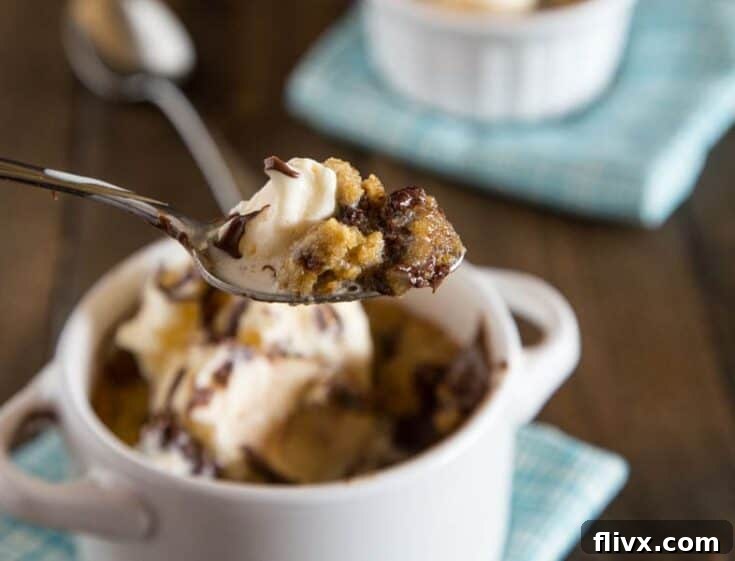 Warm Deep Dish Chocolate Chip Cookies (Pizookies) for two.