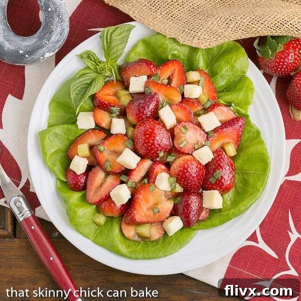 Fresh Basil Brie and Strawberry Salad with a light balsamic vinaigrette