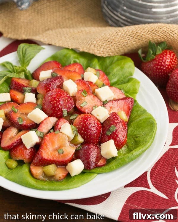 Elegant serving of Basil Brie and Strawberry Salad