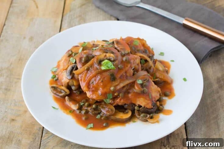 Flavorful Crockpot Chicken Cacciatore, an Italian dish