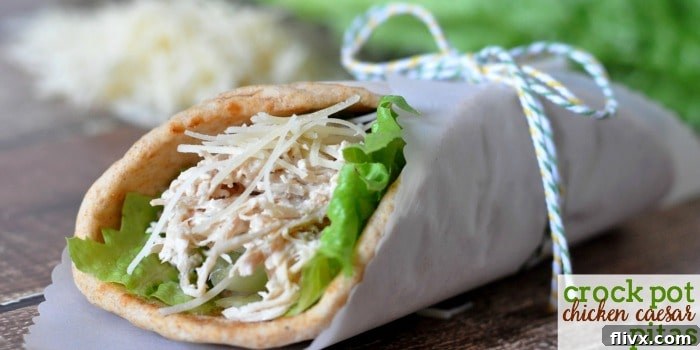 Easy Slow Cooker Chicken Caesar Wraps