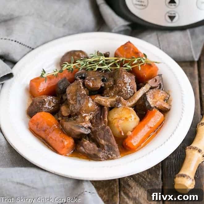 Hearty Slow Cooker Beef Stew with Mushrooms