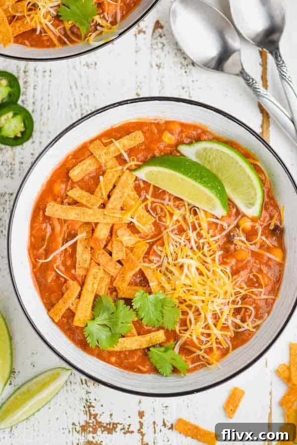 Flavorful Slow Cooker Chicken Enchilada Soup