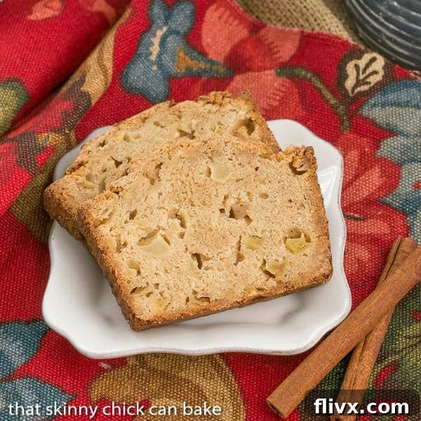 Apple Bread - This moist, cinnamon spiced apple bread is perfect for snacking, breakfast or brunch!