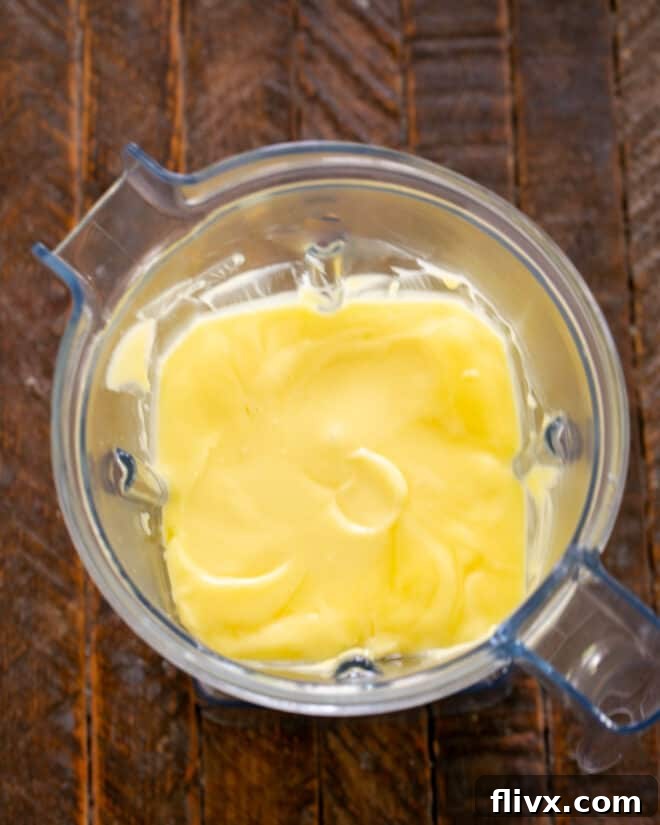 Step 7: Mix in blender after brief cooling.