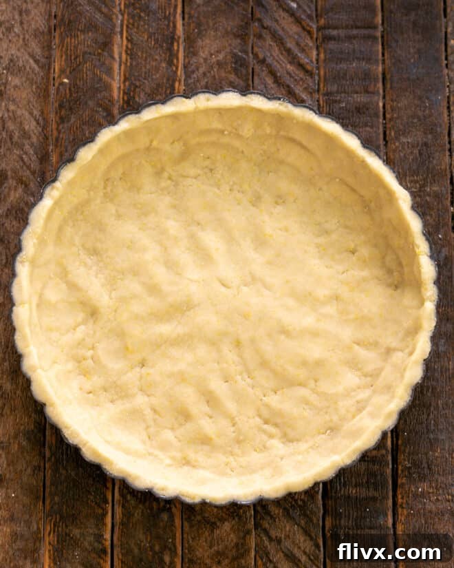 Step 3: Press crust into tart pan.