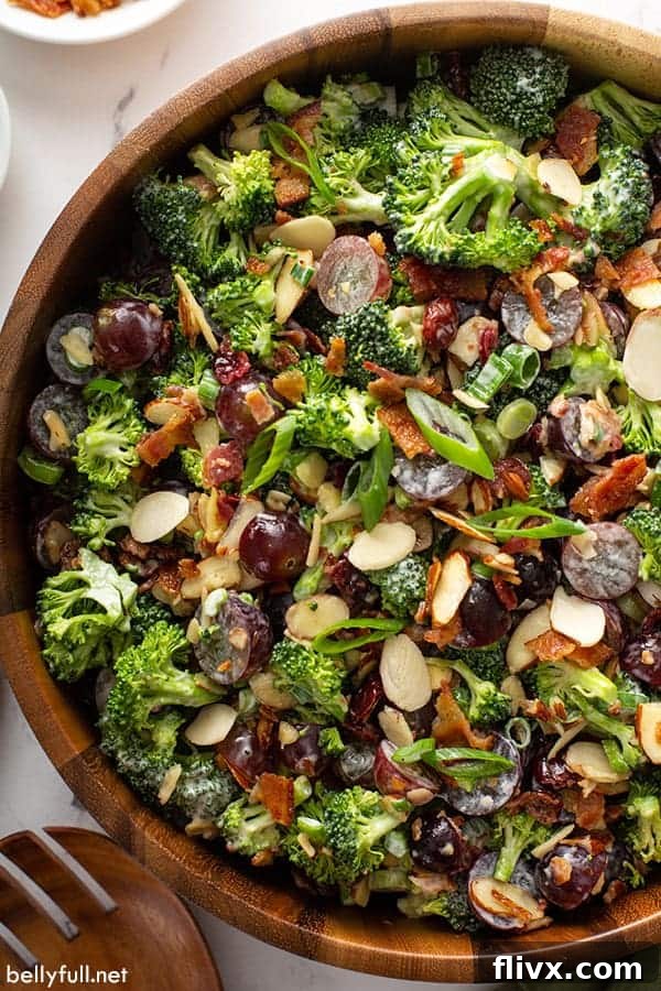 Broccoli Salad is always a picnic favorite with its crunchy texture and creamy dressing.