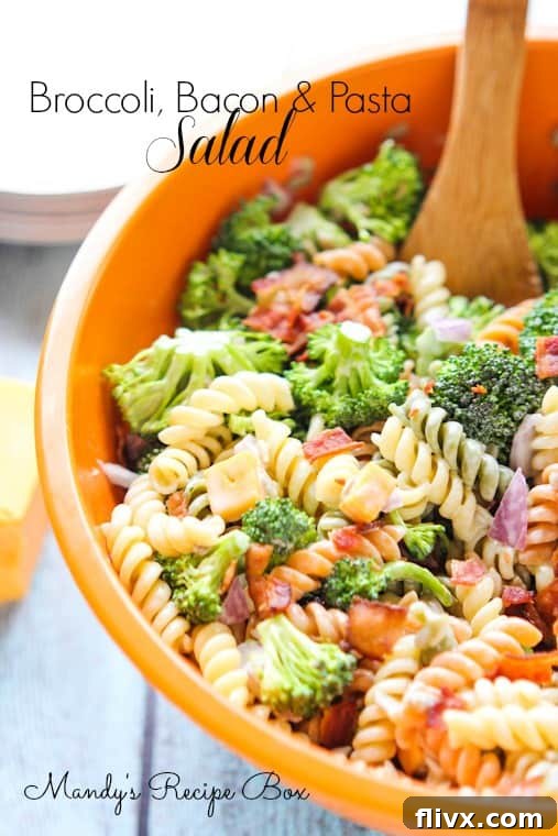 Another delicious salad recipe with broccoli, bacon, pasta, and more for a satisfying side.