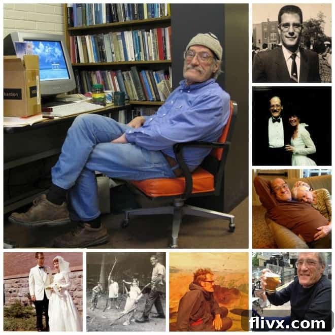 A heartfelt collage showcasing my dad, 'The Dude,' through various stages of his life, a touching tribute for Father's Day.