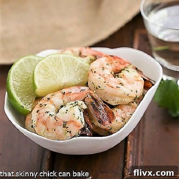 Succulent Margarita Shrimp, broiled and marinated with zesty flavors.
