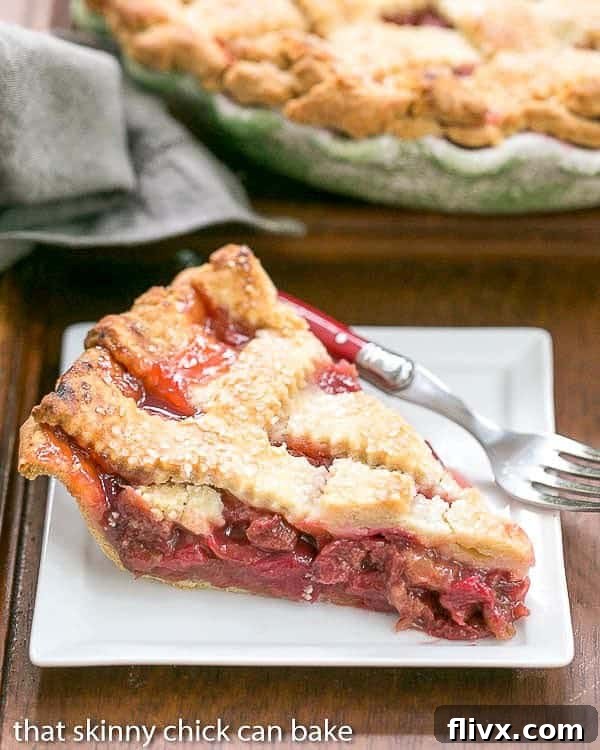 Classic Rhubarb Pie | A lattice crust beauty packed full of rhubarb