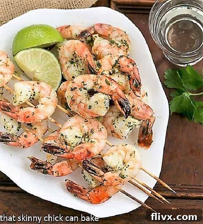 Grilled Margarita Shrimp - That Skinny Chick Can Bake