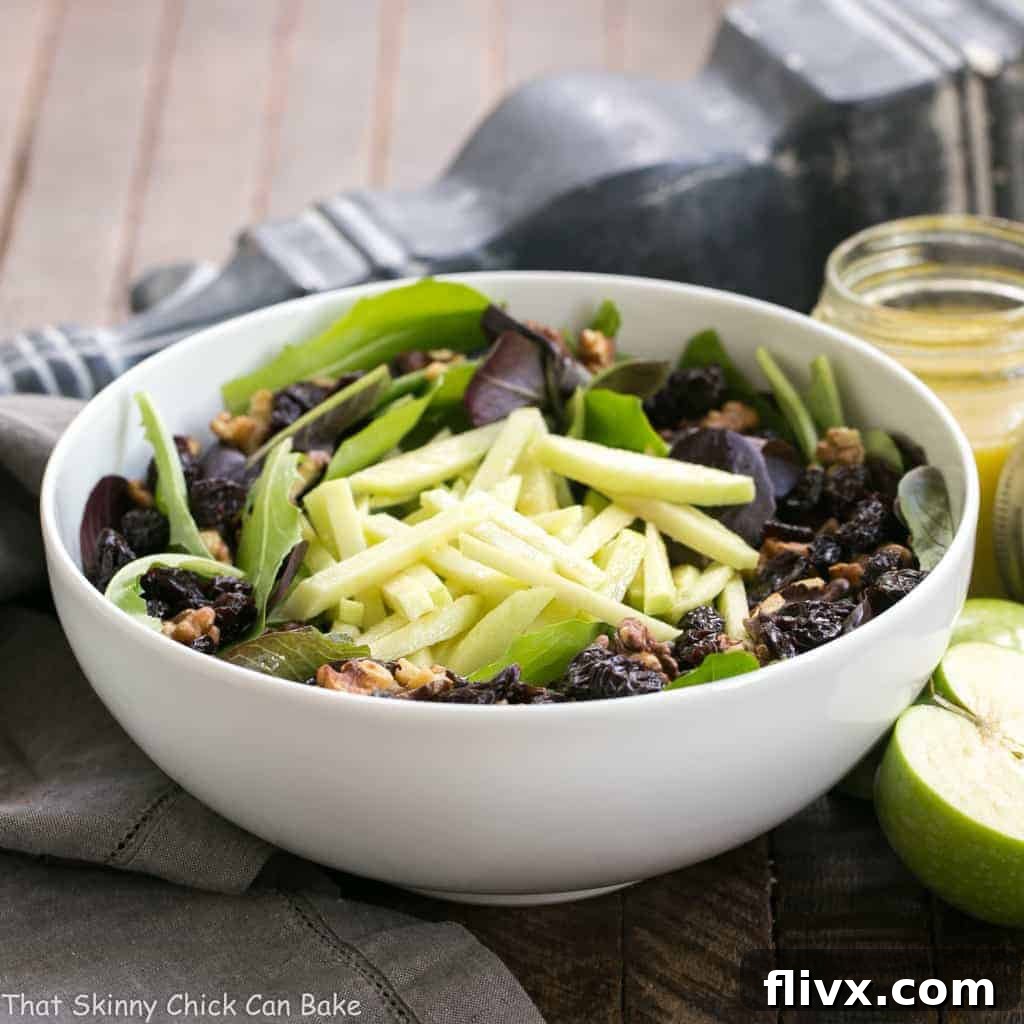 Apple, Cherry, Walnut Salad with Maple Dressing