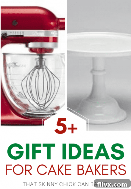 Collage of gifts for cake bakers featuring stand mixers and cake pans