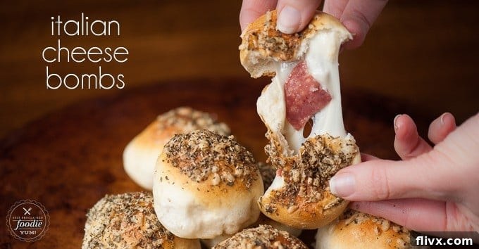 Easy Italian Cheese Bombs, golden-brown and cheesy.