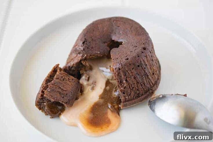 Decadent chocolate lava cakes with a surprise Cadbury Creme Egg center.