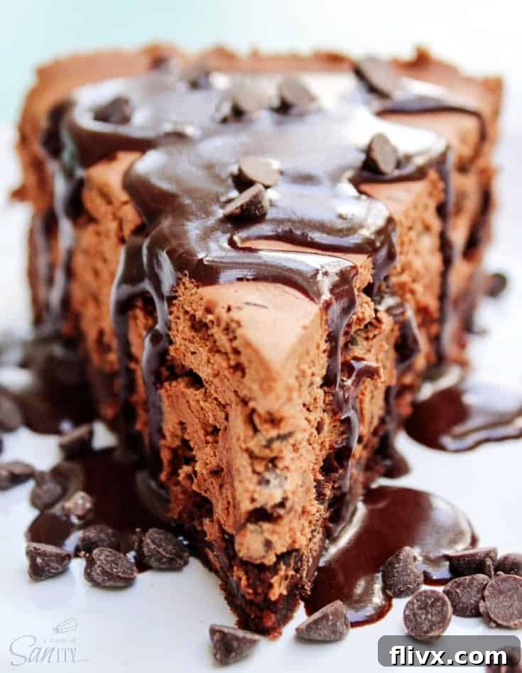 Fudge Brownie No-Bake Cheesecake