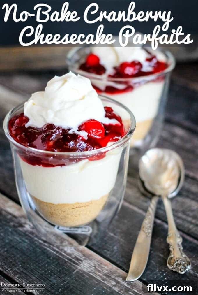 No-Bake Cranberry Cheesecake Parfaits