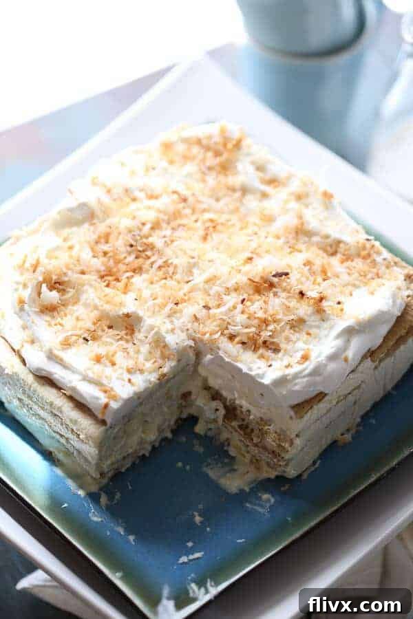 Vanilla Coconut Ice Box Cake