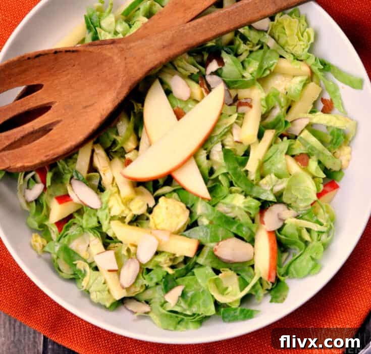 Shaved Brussels Sprouts Salad with Apples and Almonds