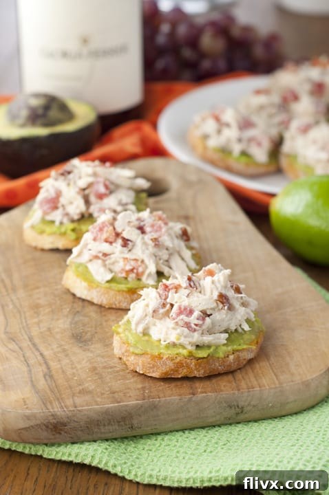 Avocado Chicken Salad Crostini for Summer Entertaining