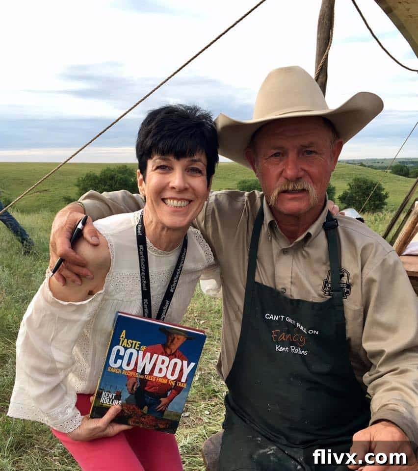 Liz with cookbook author, Kent Rollins