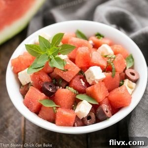 Watermelon Feta Basil Salad Recipe with Balsamic Vinaigrette