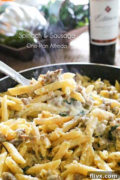 Spinach & Sausage One-Pan Alfredo