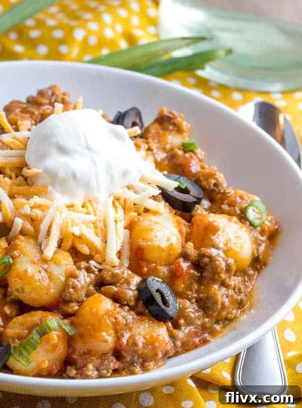 One Pot Taco Gnocchi