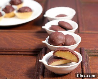 Assortment of homemade chocolate truffles and glistening chocolate-covered caramels artfully arranged in small serving bowls.