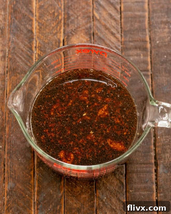 All marinade ingredients combined in a bowl.