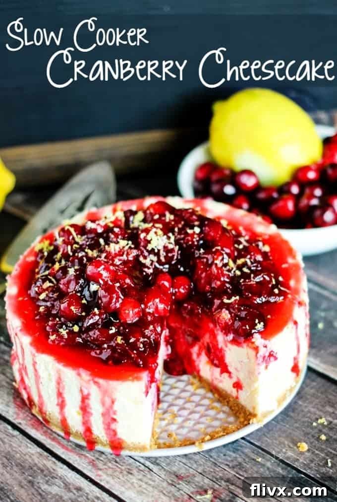 Slow Cooker Cranberry Cheesecake