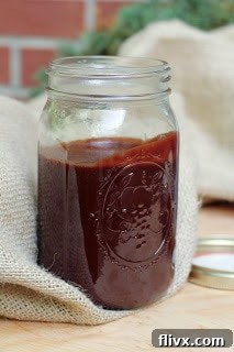 Fudge sauce in a canning jar