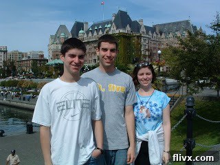 My 3 children in front of  the Empress Hotel, Victoria BC