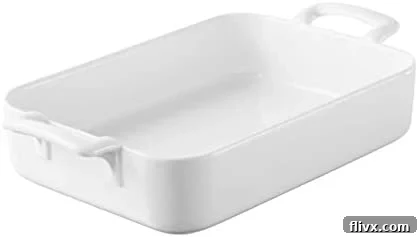 Large, elegant Revol Ceramic Baking Dish, perfect for oven-to-table serving.