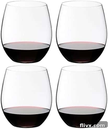 Set of 4 Riedel Wine Tumblers for Cabernet/Merlot, a modern and casual option.