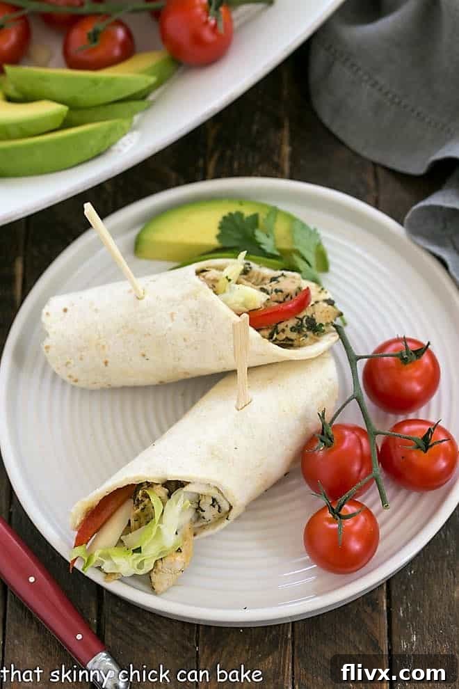 A vibrant plate of shredded chicken tacos, garnished with fresh cilantro and a red-handled fork, inviting you to dig in.