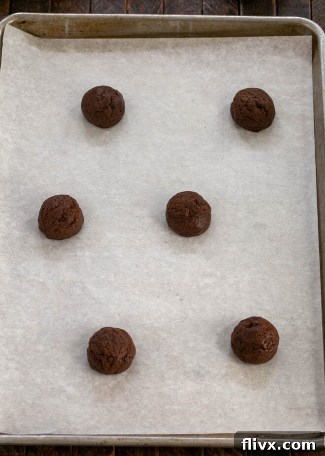 Rolling into tablespoon sized balls.